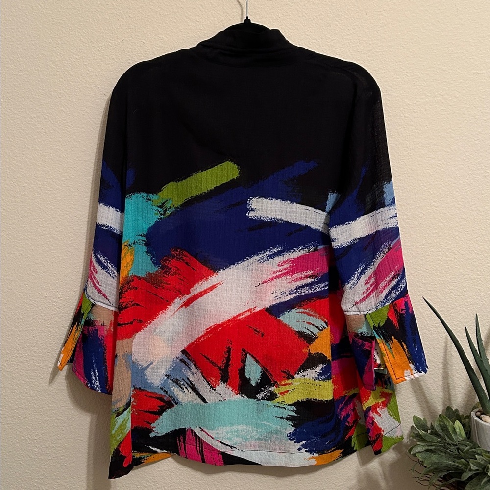 Ali Miles Multicolor Abstract Women's Blouse/Jacket - Picture 4 of 4